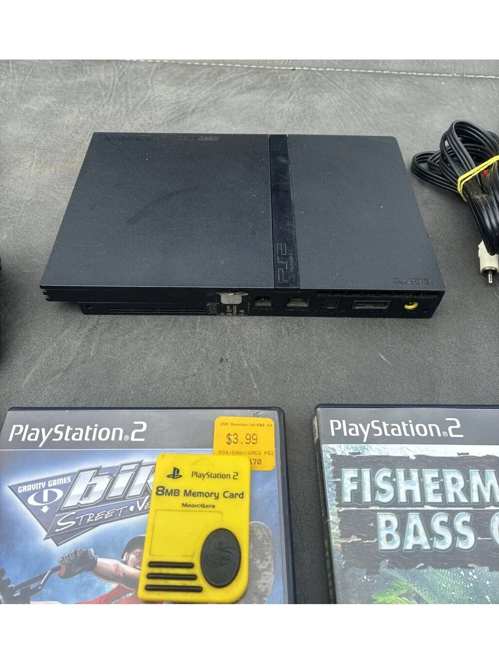 Sony PlayStation 2 SCPH-70012 Slim Black Console w Accessories, Tested + Working